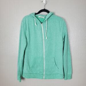 Threads  4 Thought Women's Light Green Full Zip Front Hoodie L Kanga Pocket L